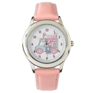 Cute Pastel Ice Cream Truck Personalized Watch