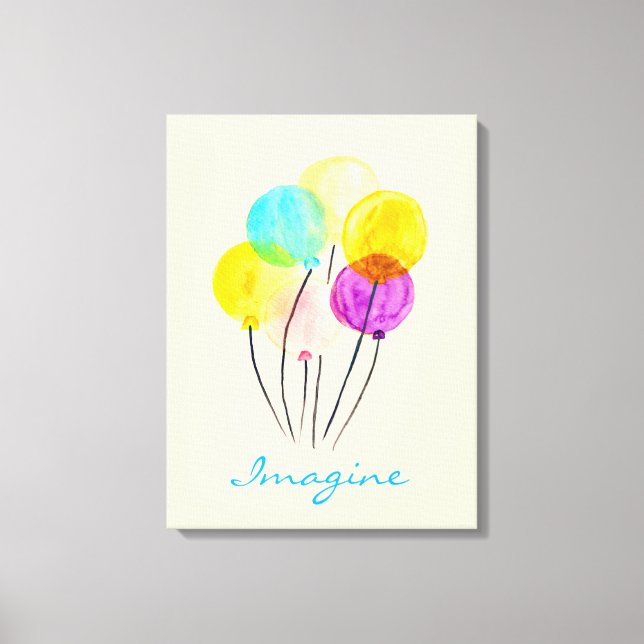 Cute pastel imagine balloons canvas print (Front)
