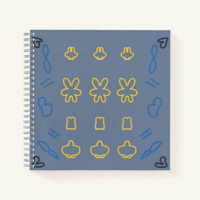 Cute Pastel Kawaii Aesthetic Minimalist Pattern Notebook (Front)