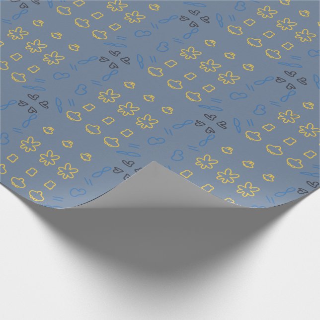 Cute Pastel Kawaii Aesthetic Minimalist Pattern Wrapping Paper (Corner)