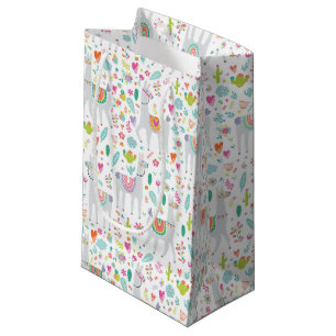 Cute Pastel Llama Pattern Small Gift Bag