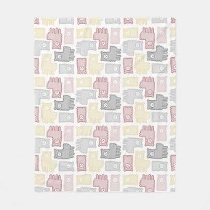 Cute Pastel Llama Puzzle Pattern Fleece Blanket