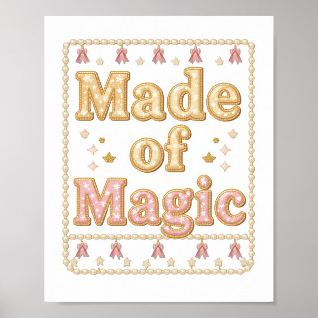 Cute Pastel Magic Saying for Kids Poster (Front)