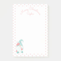 Cute Pastel Merry Christmas Customised Name Gnome 