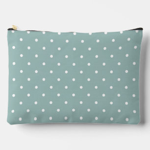 Cute Pastel Mint Green With White Polka Dot Spots Accessory Pouch