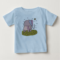 cute pastel mommy and baby elephant eating fruit