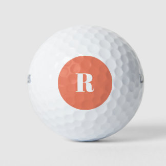 Cute Pastel Monogram Retro Lettering Golf Balls