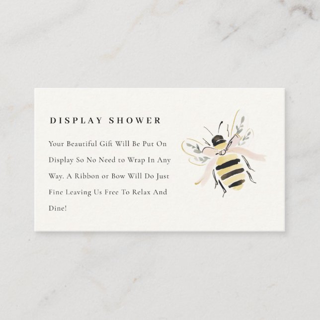Cute Pastel Mum To Bee Display Shower Baby Shower Enclosure Card (Front)
