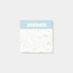 Cute Pastel Neighborhood Map Pattern Post-it Notes