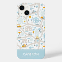 Cute Pastel Neighbourhood Map Pattern