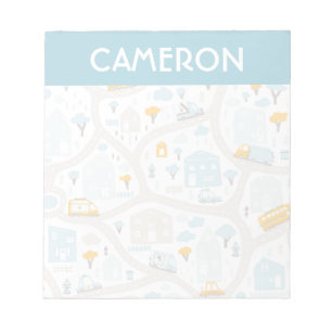 Cute Pastel Neighbourhood Map Pattern Notepad