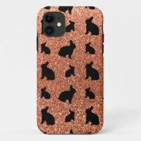 Cute pastel orange bunny glitter pattern