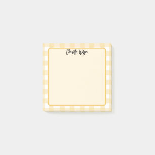 Cute Pastel Orange Gingham Pattern Notes