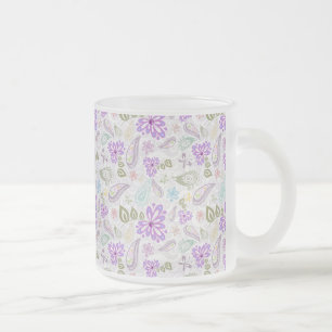 Cute pastel paisley patterns frosted glass coffee mug