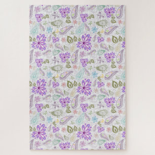 Cute pastel paisley patterns jigsaw puzzle