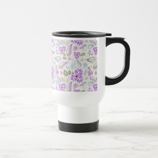 Cute pastel paisley patterns travel mug (Right)