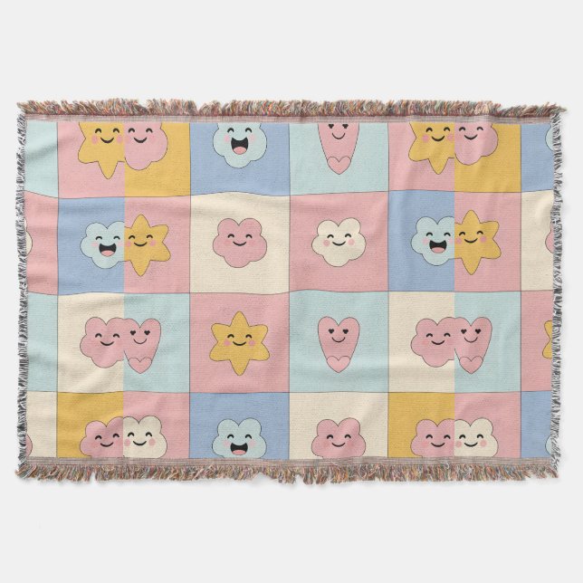 Cute Pastel Patchwork Blanket (Front)