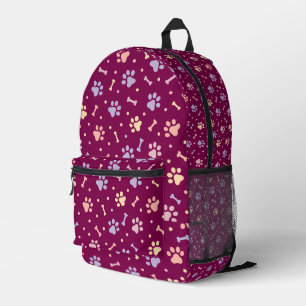 Cute Pastel Paw Print  Printed Backpack