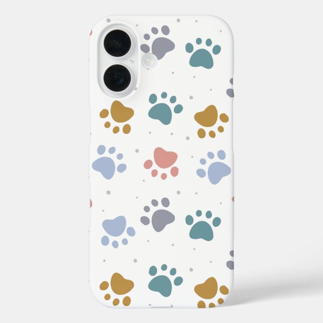 Cute Pastel Paw Prints Minimalist Pattern Case-Mate iPhone Case (Back)