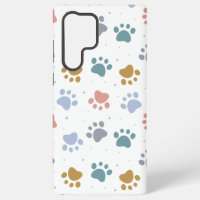 Cute Pastel Paw Prints Minimalist Pattern