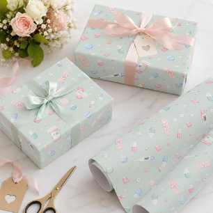 Cute Pastel Pharmacy Medical Wrapping Paper