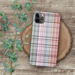 Cute Pastel Pink Blue Retro Tartan Plaid Pattern