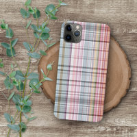 Cute Pastel Pink Blue Retro Tartan Plaid Pattern