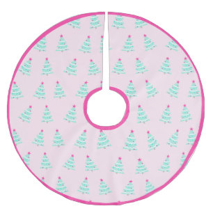 Cute Pastel Pink Christmas Tree Skirt 