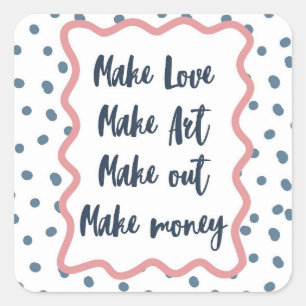 Cute Pastel Pink Coquette Quote Tech Decal Square Sticker