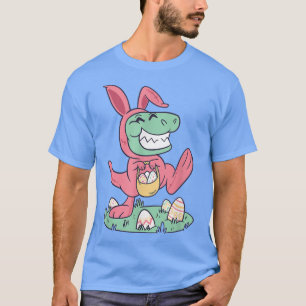 Cute Pastel Pink Dinosaur Bunny Costume Easter T R T-Shirt