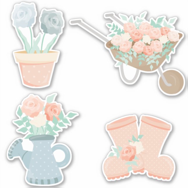 Cute Pastel Pink Floral Garden (Front)