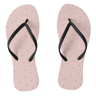 Cute Pastel Pink Hearts Flip Flops