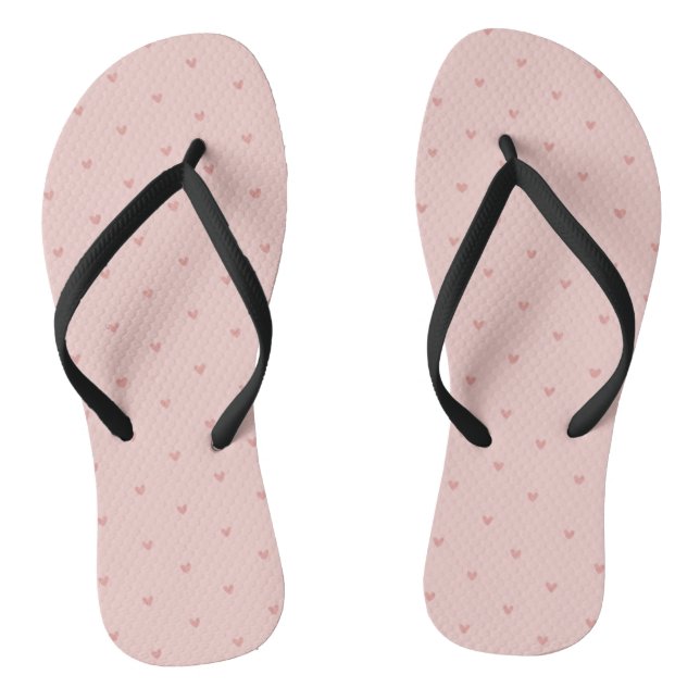 Cute Pastel Pink Hearts Flip Flops (Footbed)