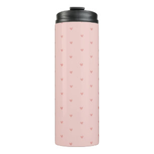 Cute Pastel Pink Hearts Thermal Tumbler