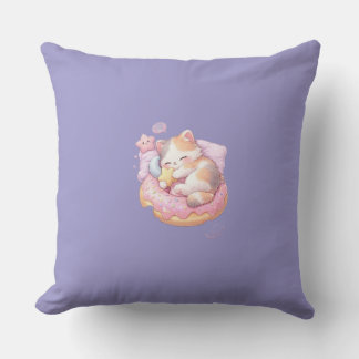 Cute Pastel Pink & Lavender Aesthetic Throw Pill Cushion