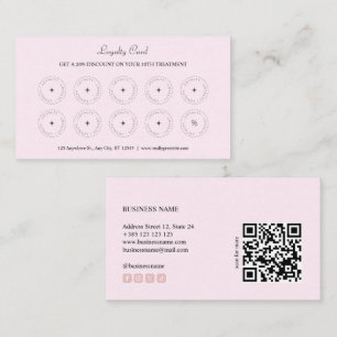 Cute Pastel Pink QR Code Loyalty Card
