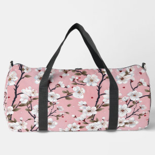 Cute Pastel Pink White Sakura Tree Branch Asian Duffle Bag