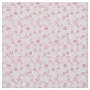 Cute Pastel Pink Winter Snowflake Christmas Fabric