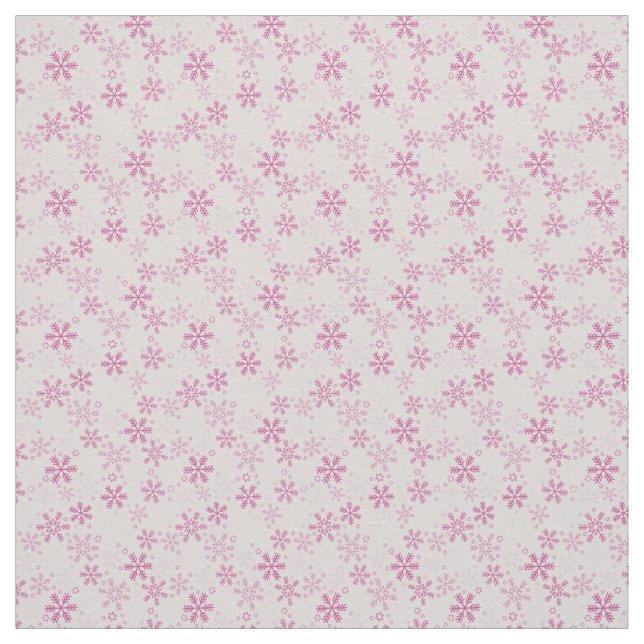 Cute Pastel Pink Winter Snowflake Christmas Fabric (Swatch)