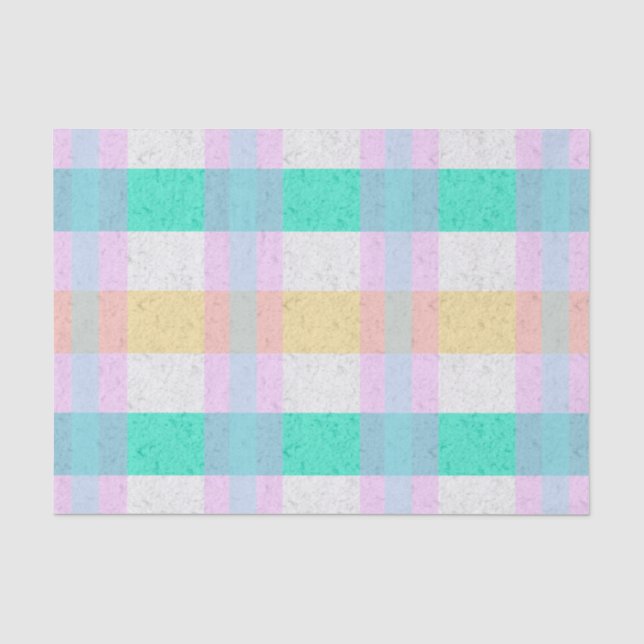 Cute Pastel Plaid Tissue Paper (Front)