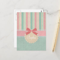 Cute Pastel Polka Dot & Stripes Design