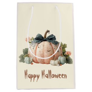 Cute Pastel Pumpkin Happy Halloween Medium Gift Bag