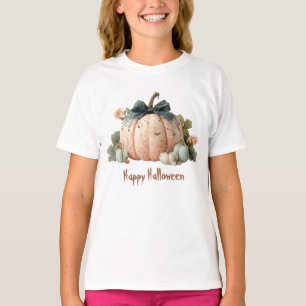 Cute Pastel Pumpkin Happy Halloween T-Shirt
