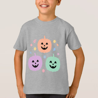 Cute Pastel Pumpkin Trio Halloween T-Shirt