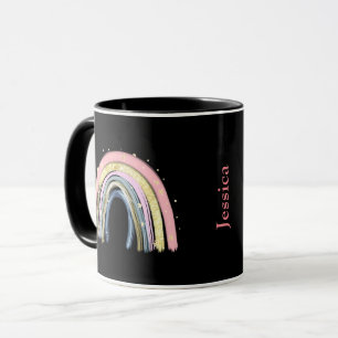 Cute Pastel Rainbow Custom Name  Mug