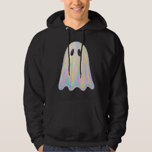Cute Pastel Rainbow Ghost   Aesthetic Spooky Hoodie