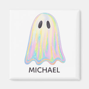 Cute Pastel Rainbow Ghost Aesthetic Spooky Magnet
