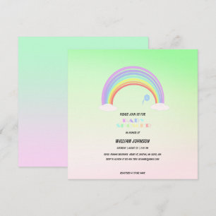 Cute Pastel Rainbow gradient flower Baby Shower Gi Card