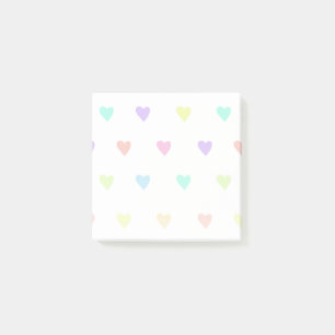 Cute Pastel Rainbow Hearts Pattern Post-it Notes
