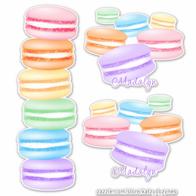 cute pastel rainbow macarons  (Front)